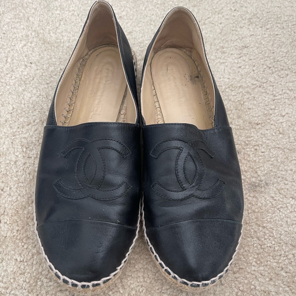 Black Chanel espadrilles